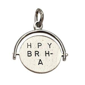 Sterling Silver Vintage Spinner Happy Birthday Pendant Signed Beau